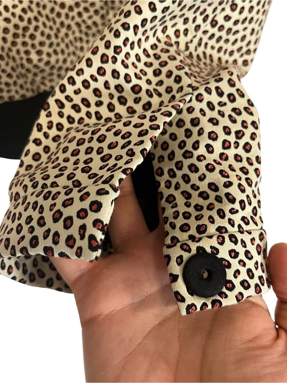 STRENESSE | Classy Cheetah‎ Print Black Ribbed Full Zip Front Blazer Jacket 6 - Picture 6 of 8